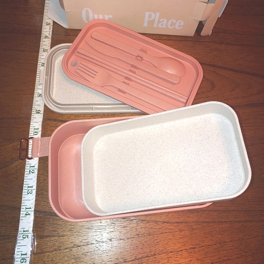 Our Place Layered Lunch Box With Clips + Utensils